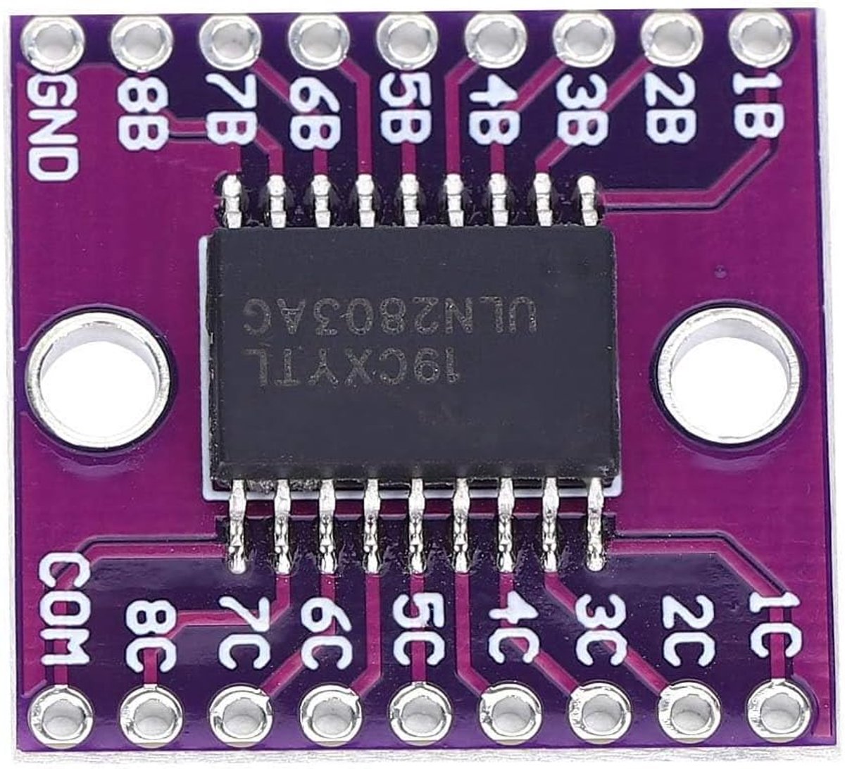 2 stuks Darlington Transistor Arrays Module, ULN2803A Arrays Driver Module, Industrieel Elektrisch Accessoire, Paars, Ingebouwde 8-Bit MCU, voor Monitor Indoor Air Quality