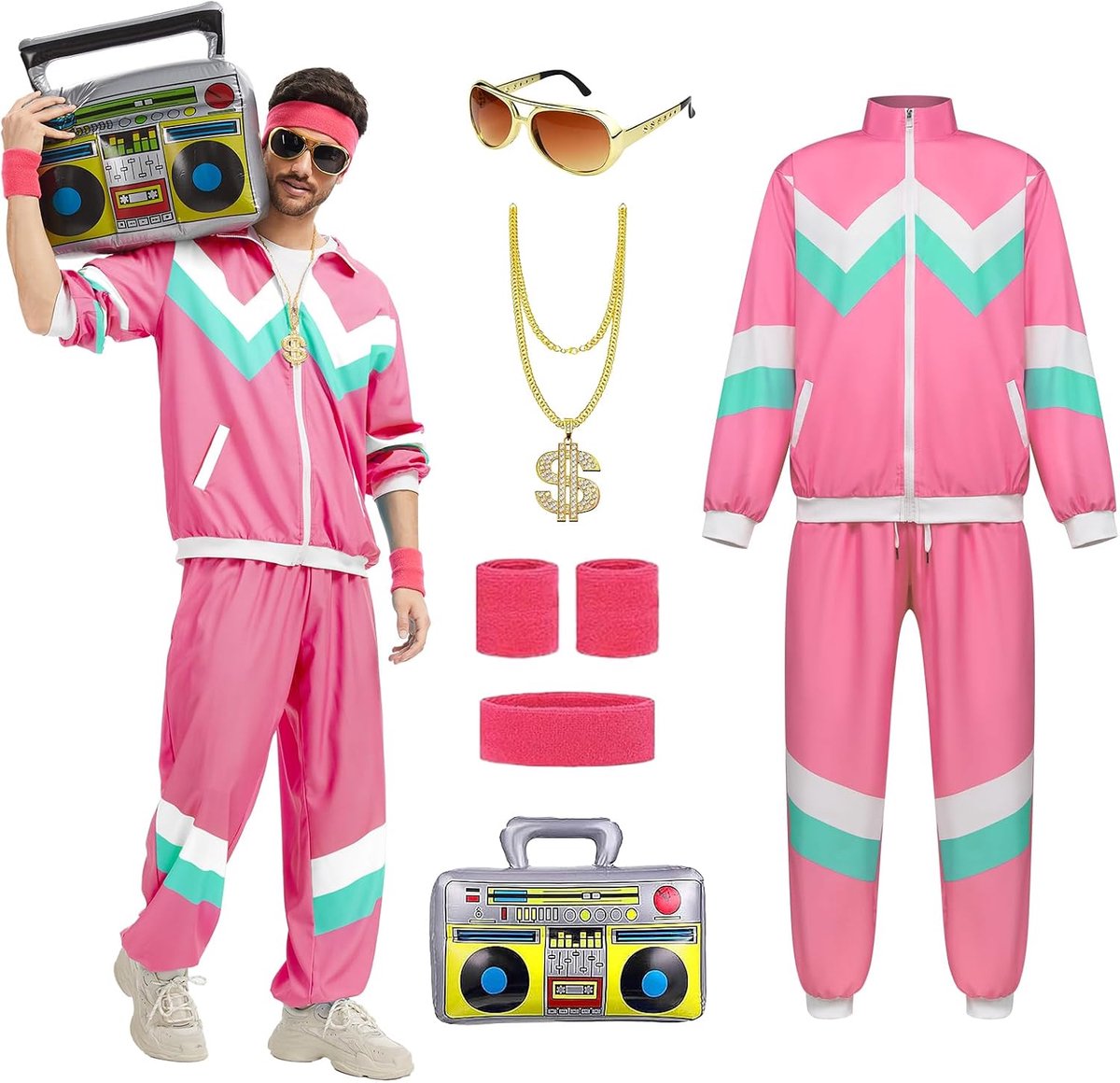 80s 90s Fancy Shell Kostuum Mannen Vrouwen Volwassenen