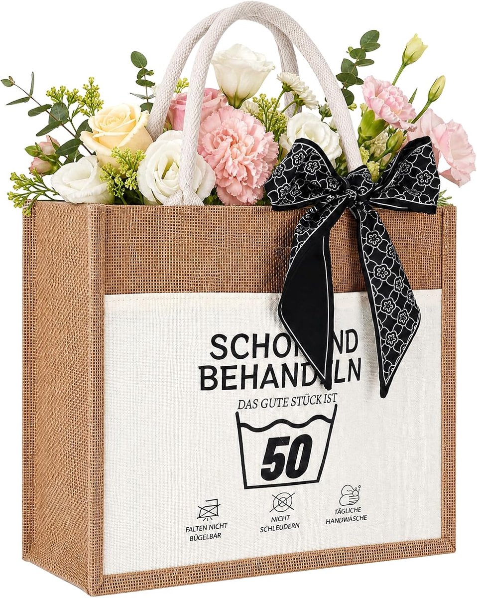 Cadeauset voor vrouwen draagtas geschenken voor 50e verjaardag vrouw herbruikbare tas jute tassen