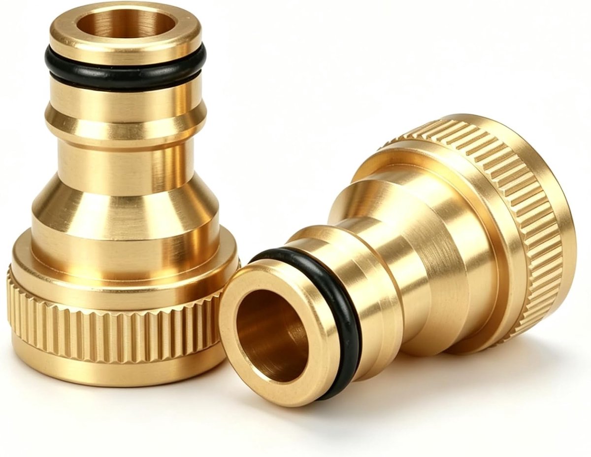 2 stuks messing snelkoppelingen 1/2 inch binnendraad kraan slangaansluiting adapter kraanconnector compatibel met Gardena insteeksysteem bruikbaar voor tuin, huishouden landbouw