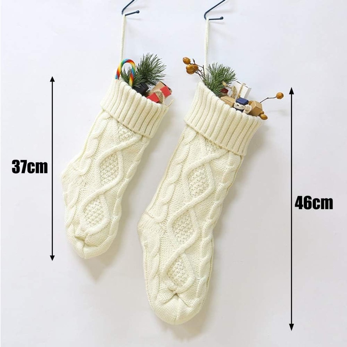Kousen kabel gebreide kous uniek bordeaux gebreid groot formaat gepersonaliseerd geschenkzakje voor kerstboomdecoraties (groen, 46 cm)