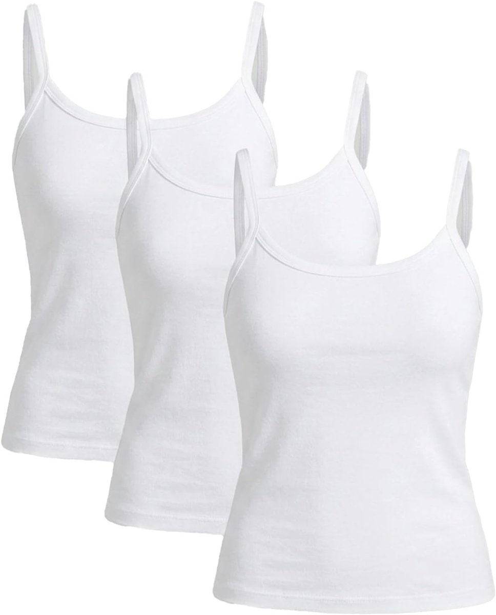 Set van 3 modal-spaghettibandjes voor dames, elastische basic top met bandjes voor dagelijks gebruik, comfortabel figuurbenadrukt hemdje om te combineren, mouwloze onderhemd voor dagelijks gebruik en