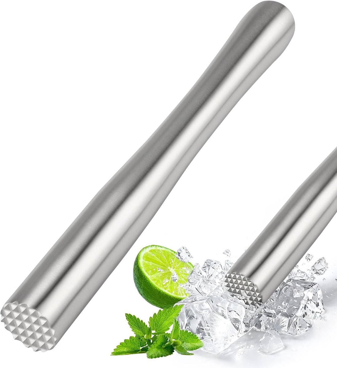 22,5 cm Cocktailstamper van Roestvrij Staal, Professionele Cocktailstamper