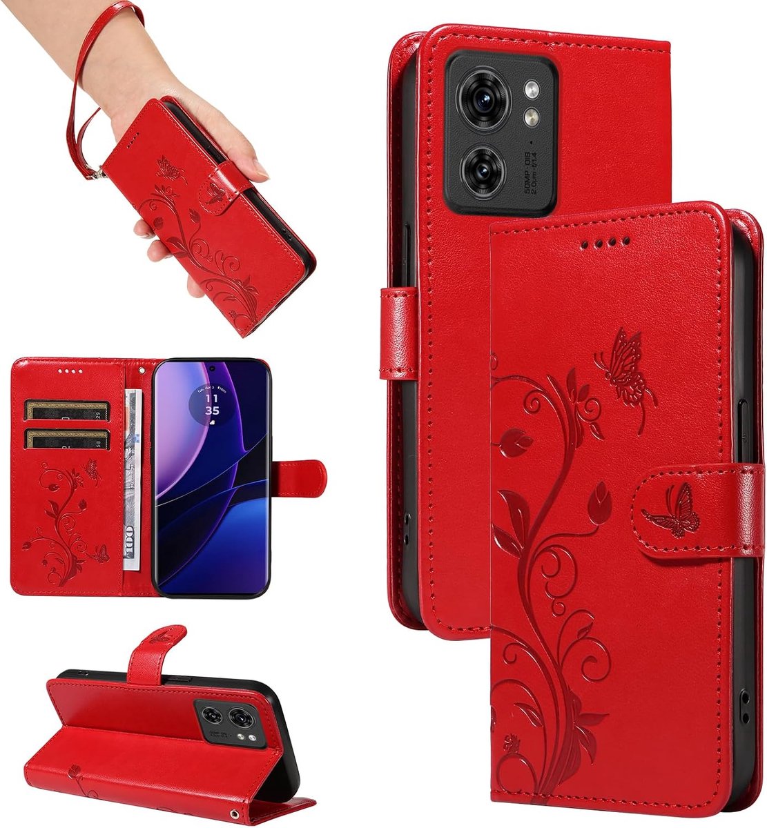 Hoesje voor Motorola Moto Edge 40, Rood