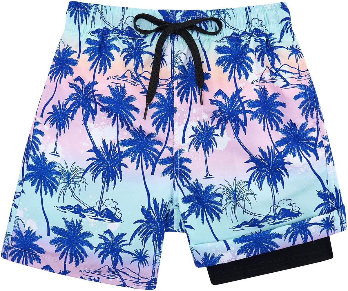 Zwembroek voor jongens Sneldrogende zwemshorts Compressievoering Anti-chafe Boxershort Zwemkleding Strand Boardsurfshorts 7-18 jaar