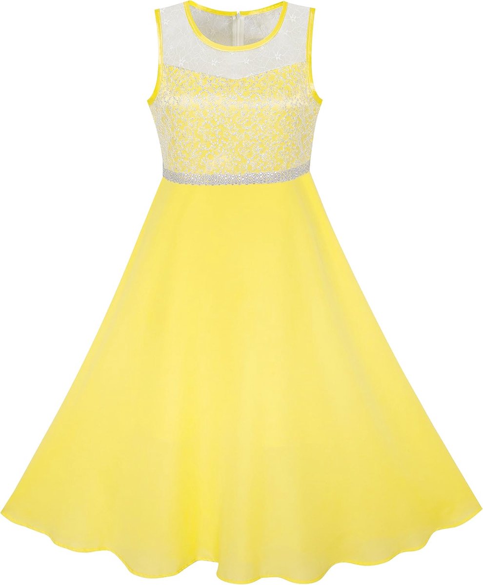 Fashion Bloemenmeisjesjurk Strass Chiffon Formele Feestjurk 110-158