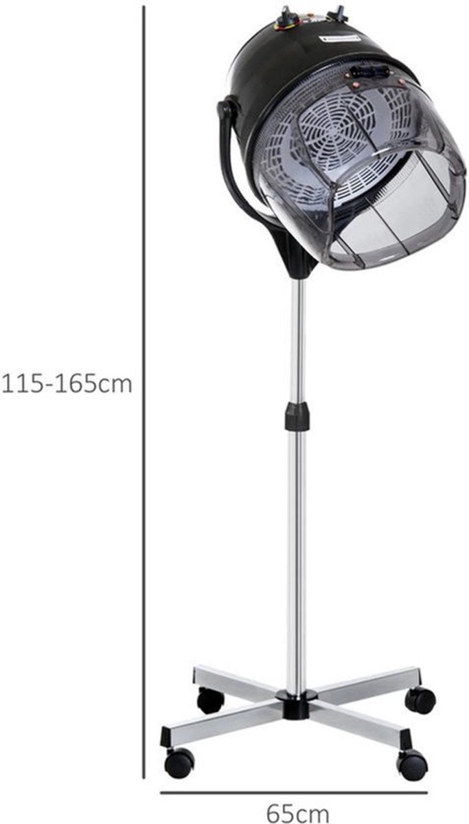 Kappersdroger – Haarverwarmer – Haardroger – Kappersapparaat – Verstelbare Hoogte – Timer Tot 60 Minuten – 1180 Watt Motor