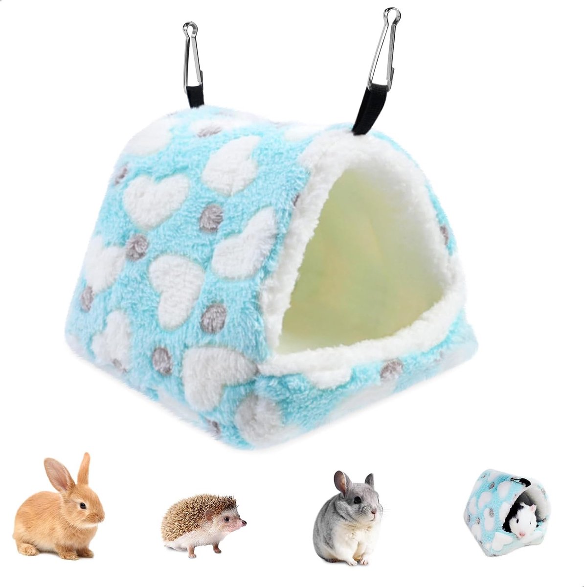 Kinderbed, knuffelbed, winterhuis voor hamsters, pluche, katoen, warm nest, zachte egelslaapzak, ademend huisdier, gezellige winterslaaphol, zachte bekleding