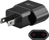 Goobay Reisadapter eurostekker naar USA/Japan, zwart