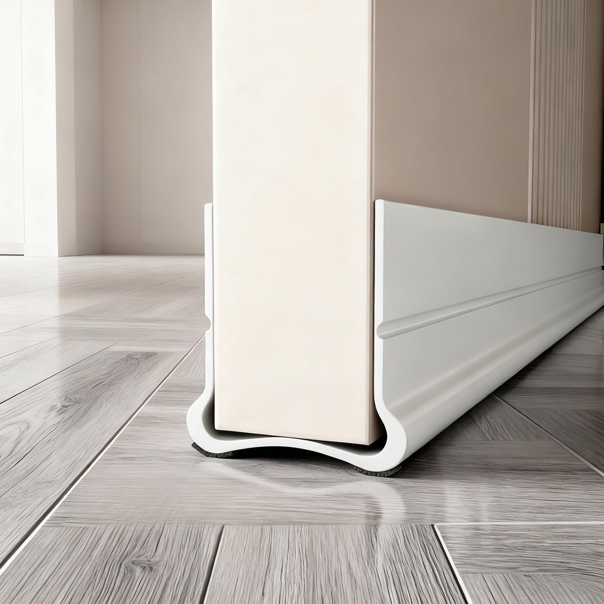 Famanu – Nieuwe zelfklevende deurafdichting met dubbele afdichting, 93 cm tochtstopper voor deuren, windstopper, tochtstopper, deurisolatie, wit