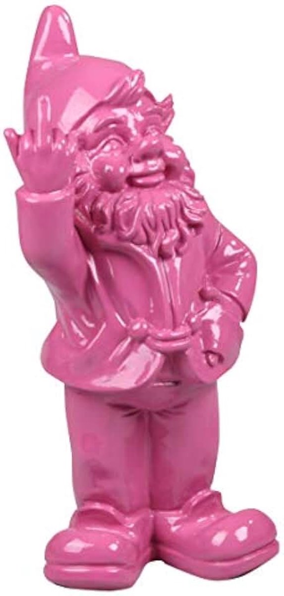 Tuinkabouter middelvinger tuin kabouter 30cm Fuchsia| GerichteKeuze