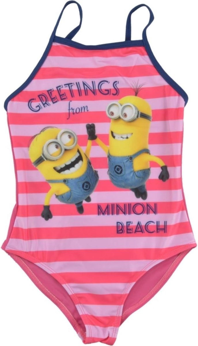 Badpak voor meisjes – Greetings from Minion Beach zwembroek kinderen roze/roze