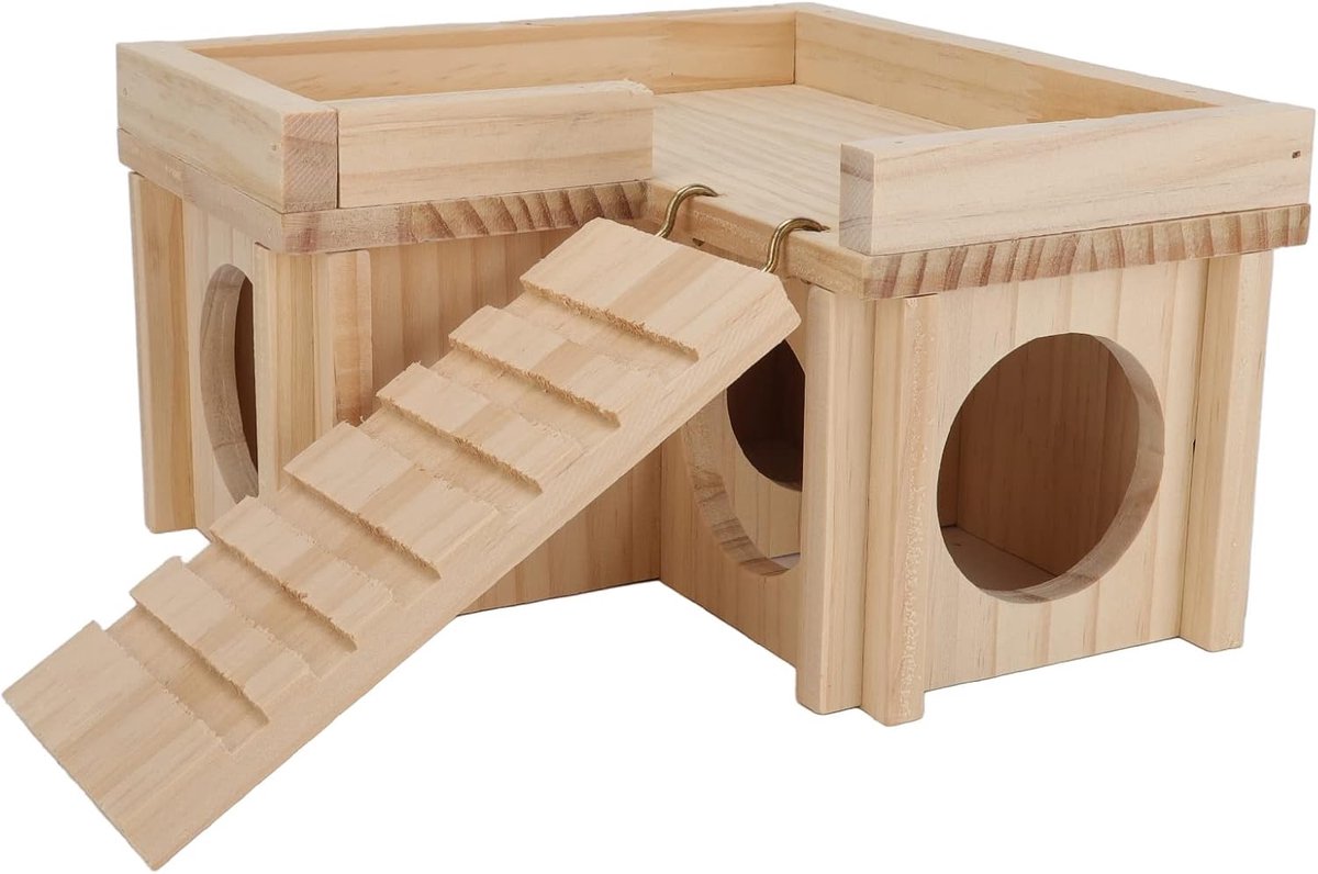 Houten met Doolhofschuilplaats Ladder en Meerdere Kamers voor Huisdieractiviteit Comfort