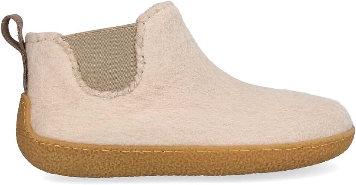 Wollen vilten pantoffels camel