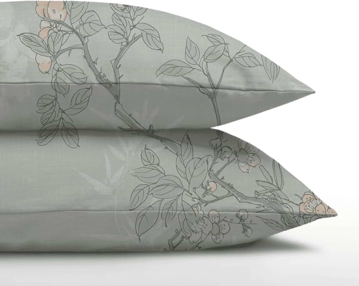 Royalbed Kussenslopen - Kussenslopen set van 2 - Bestendig en Hypoallergeen (Aqua Forest, 80x80 cm)