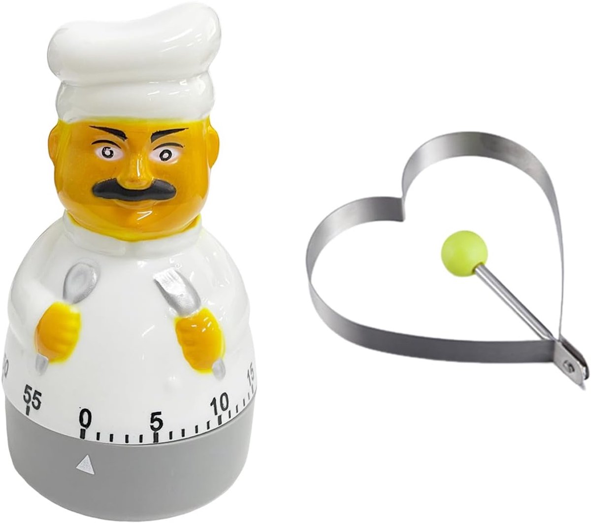 1 Stuk Timer En 1 Stuk Liefde Omelet, Keuken Kookgerei, Zoete Koken Schimmel, Geschikt Voor Het Maken Van Het Ontbijt.