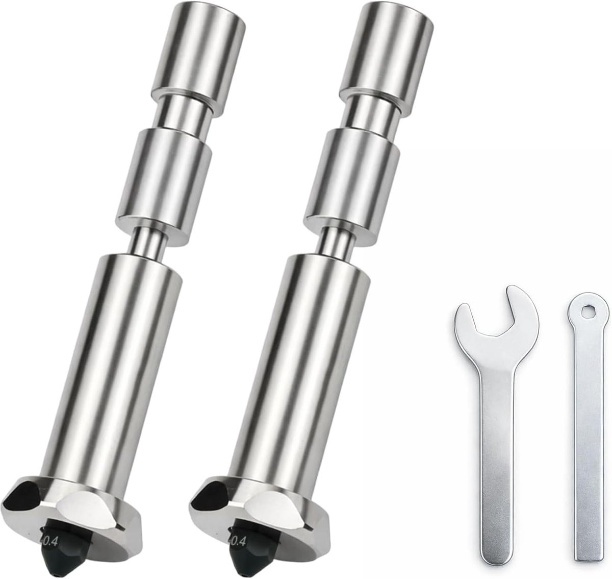 2 stuks geüpgraded 0,4 mm spuitmond voor Anycubic Kobra 3 Max, gehard stalen mondstuk, high speed printkop, extruder, hot-end mondstuk, compatibel met Anycubic Kobra 3 Max/Kobra 3 Max Combo 3D-printer