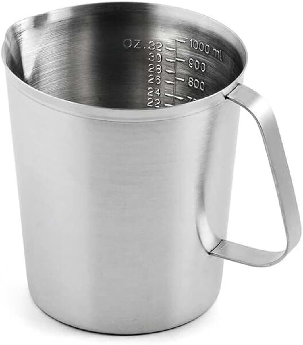 Maatbeker 1,5 l, roestvrij staal, zilver, 14 x 14 x 15 cm
