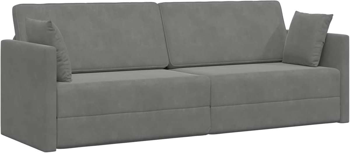 Slaapbank 2-in-1 donkergrijs 213x144x60 cm Velvet, slaapbank dagbed slaapbank voor woonkamer logeerkamer kleine woningen 4106727