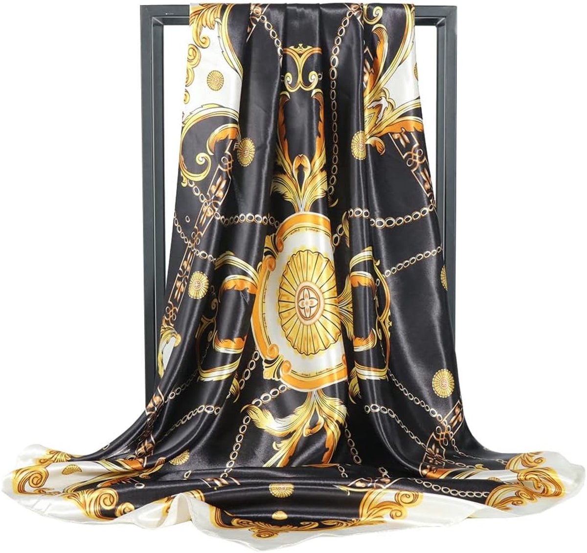 sjaal modieus patroon voor Dames grote vierkante satijnen hoofddoek