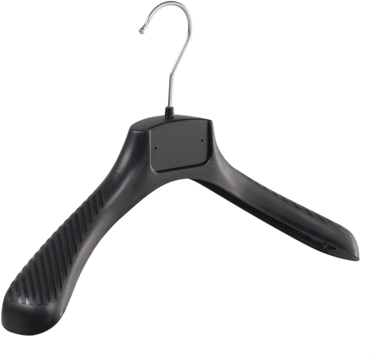 Kleerhanger, Mantelhanger, Kostuumhanger, Jassenhanger, set van 30 Stuks, Kunststof, Zwart, Brede schouders, 360° Draaibare Haak, 36 cm (FG36_00/30)