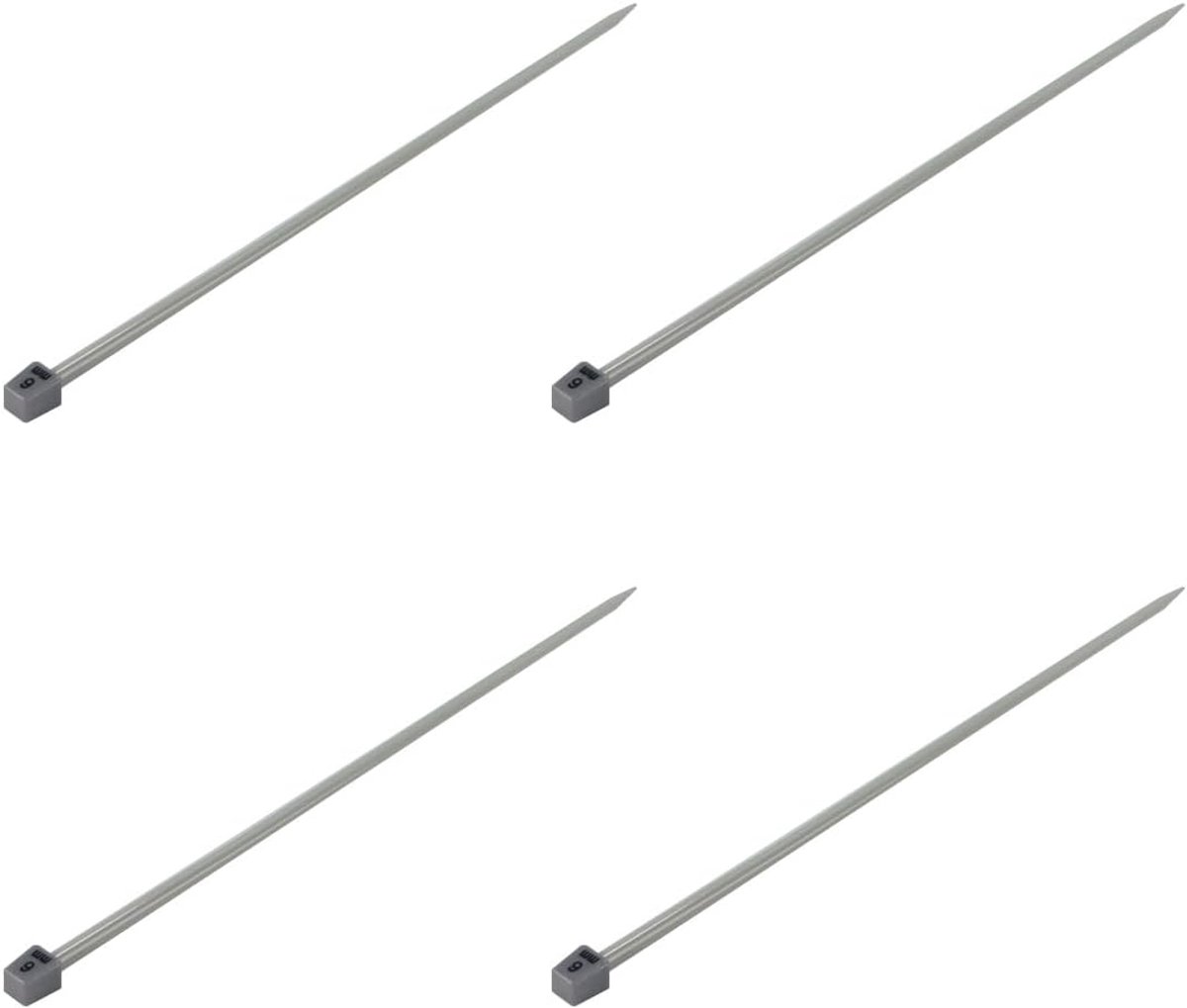 2 stuks enkelzijdige aluminium breinaalden 6,0 mm zilverwit DIY-knutsel- en truienbreigereedschappen lengte 35 cm