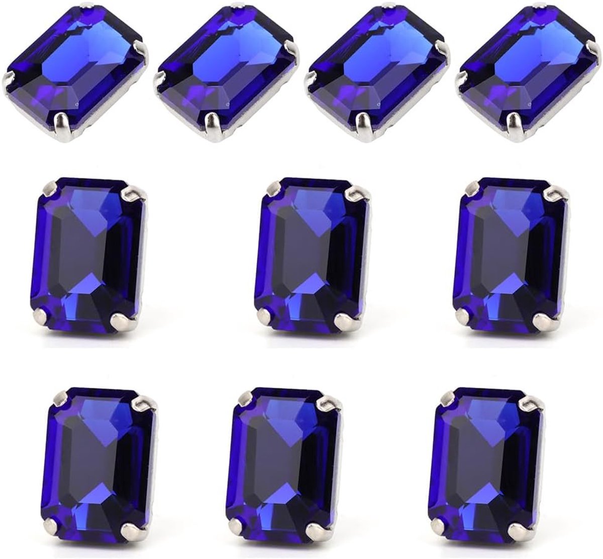 Strassteentjes, strasssteentjes ​​​​​​​​naaien voor doe-het-zelf kledingaccessoires, 10 stuks (blauw)
