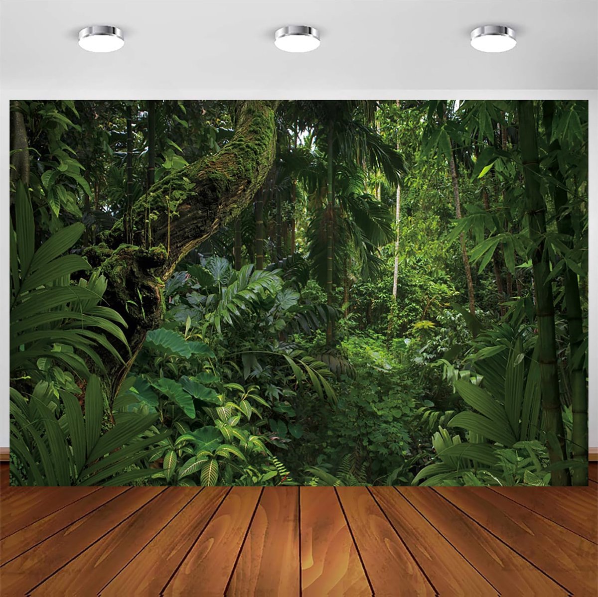 25x2ft jungle achtergrond tropisch regenwoud jungle bos boom natuurlijk landschap fotografie achtergrond kinderen volwassen familie buitenshuis camping thema feest decoraties banner foto