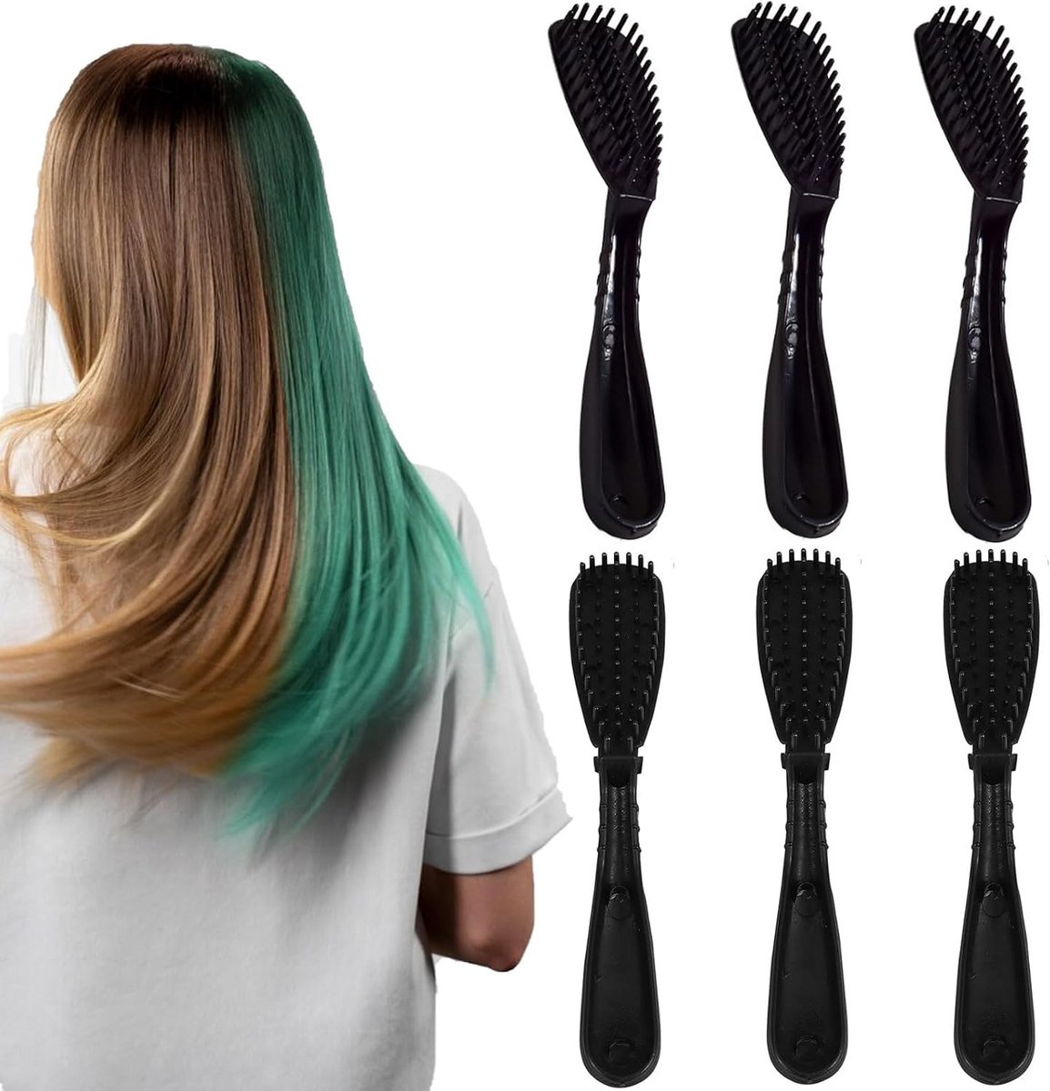 Haarverfkwasten, 6 stuks penselen voor het verven van haar, voor het verven van haar, voor het verven van haar, voor kappers en voor thuiskleuring