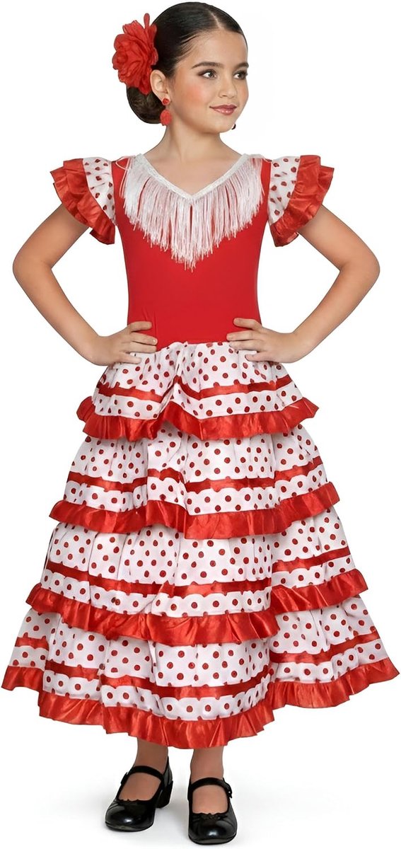 Kinderjurk met flamingo of sevillana