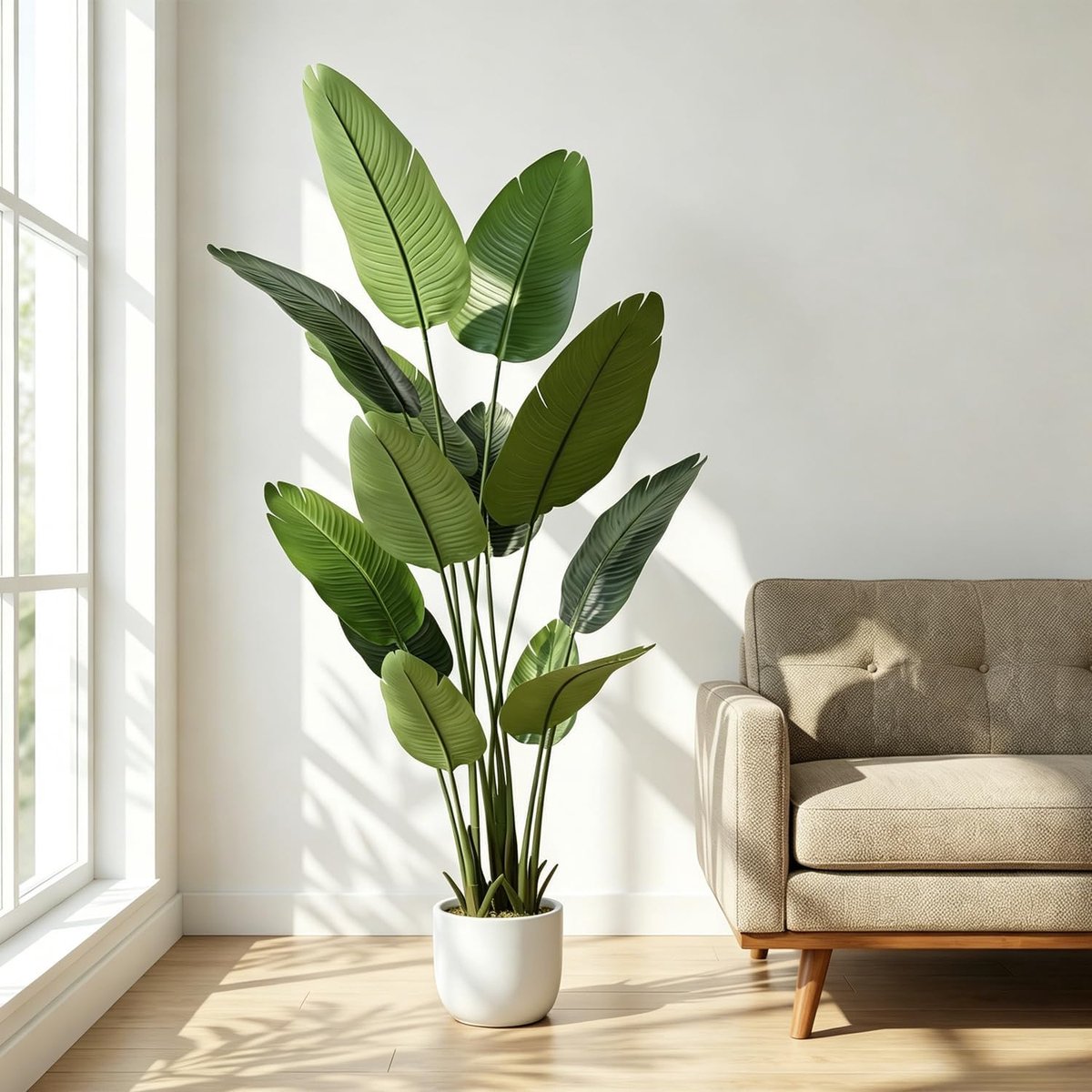 Kunstvogel van het Paradijs Plant 5 Ft/160cm Tall Fake Bananenblad Plant (1 Pack)