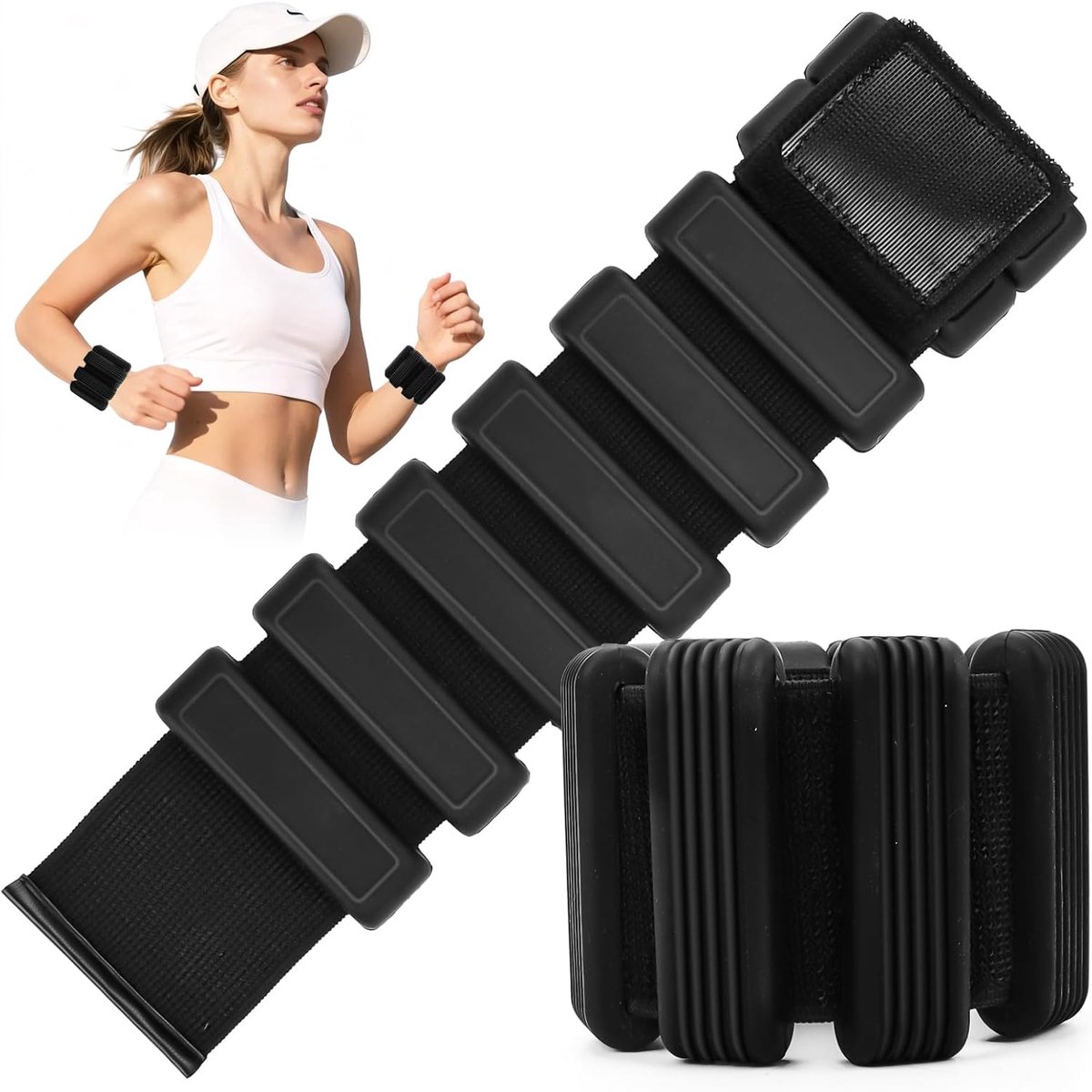 Gewichten voor benen en armen voor dames en heren, set van 2 stuks (elk 0,5 kg), gewichtsarmband, 1 kg, verstelbare gewichtsmanchetten voor fitness, yoga, pilates, aerobic, wandelen, zwemmen