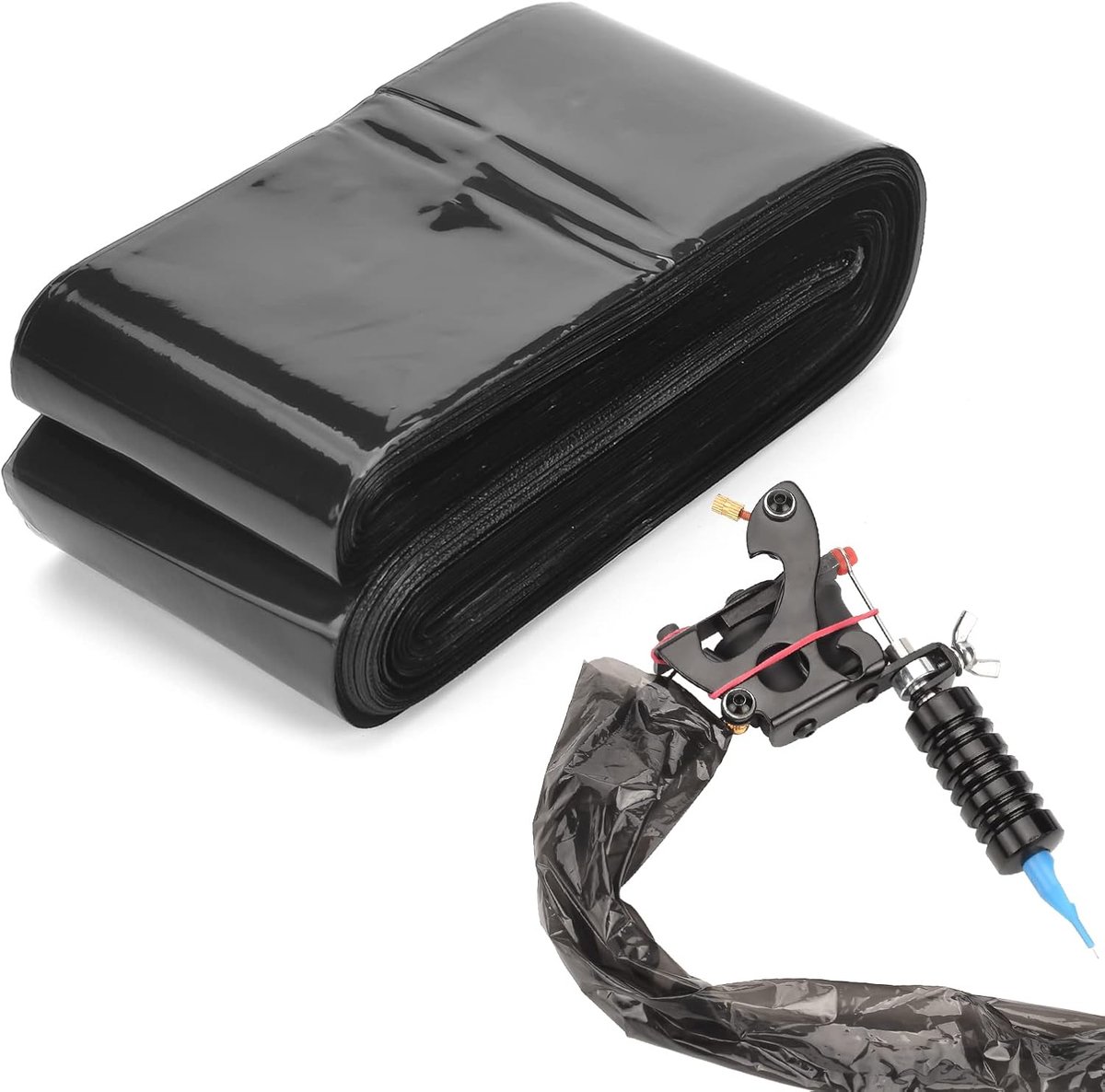 Tattoo Clip Cord Bags 100pcs Black Plastic Tattoo Machine Sleeves Covers Hook Line Protection Bag Tattoo Supplies
