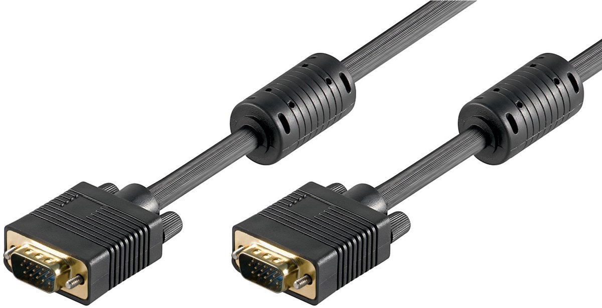 Goobay Full HD SVGA monitorkabel, verguld, VGA-stekker (15-polig) naar VGA-stekker (15-polig), 5 m