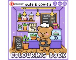 Decotime Cute & Comfy - Paars - Cozy kleurboek voor volwassen - 48 Kleurplaten - 20 x 20 cm - Dik Papier - Kleurboek volwassenen - Cozy Coloring Book - Cozy Kleurboek - Cozy Coloring - Cozy Europe - Cozy Christmas - Little Corner