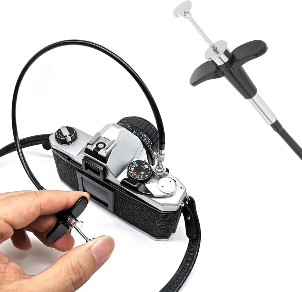 Idea 40 cm mechanische sluiterlijn camera afstandsbediening sluiterkabel met schroef lampvergrendeling ontwerp ontgrendelingskoord compatibel met Fujifilm compatibel met Sony