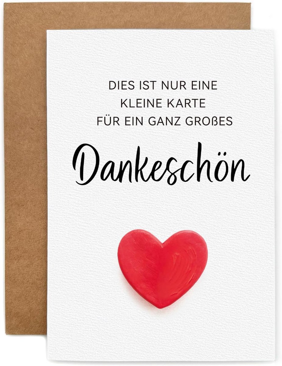 1 stuks, bedankkaarten, 10,5 x 15 cm (met envelop van kraftpapier en gouden lijm) bedankkaart, bedankje voor familie, vrienden, collega