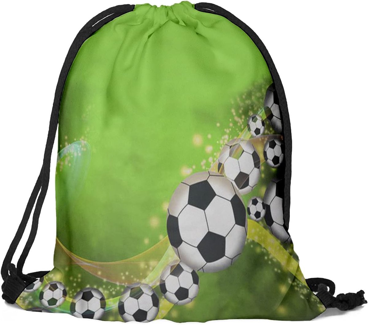 Gymtas met fullprint en opdruk van de gymtas met opdruk van jute en fitness voetbal [010]