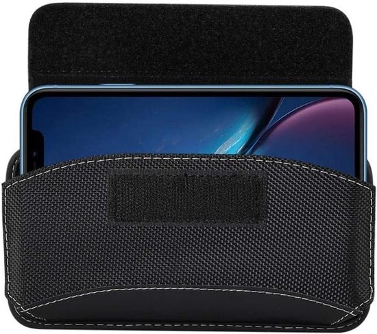 Case Cover Horizontal New Leather & Nylon voor Motorola Moto E40 (2021) - Black — afbeelding 5