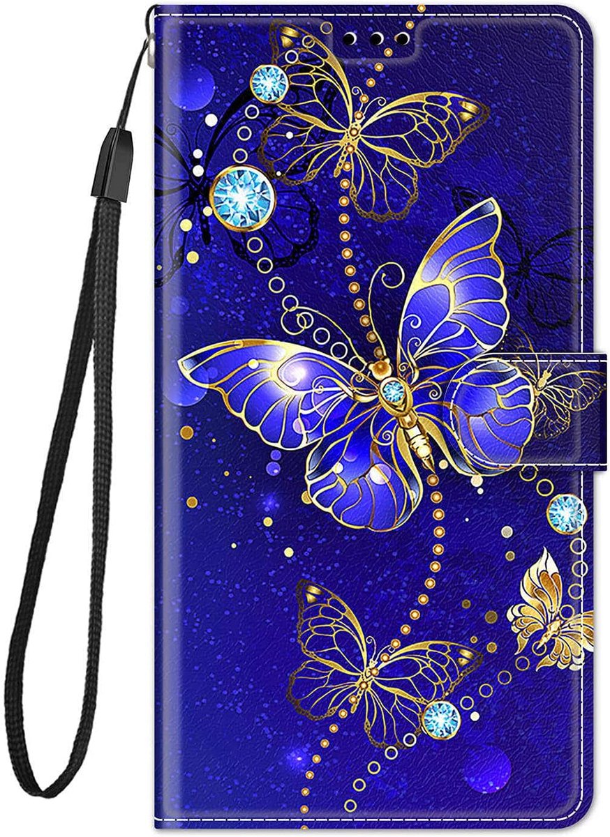 klaphoesje voor Samsung Galaxy A36 5G, schokbestendig hoesje met schattig patroon, standaard, siliconen hoesje, 360 graden beschermend hoesje met kaartsleuven en magnetische sluiting -