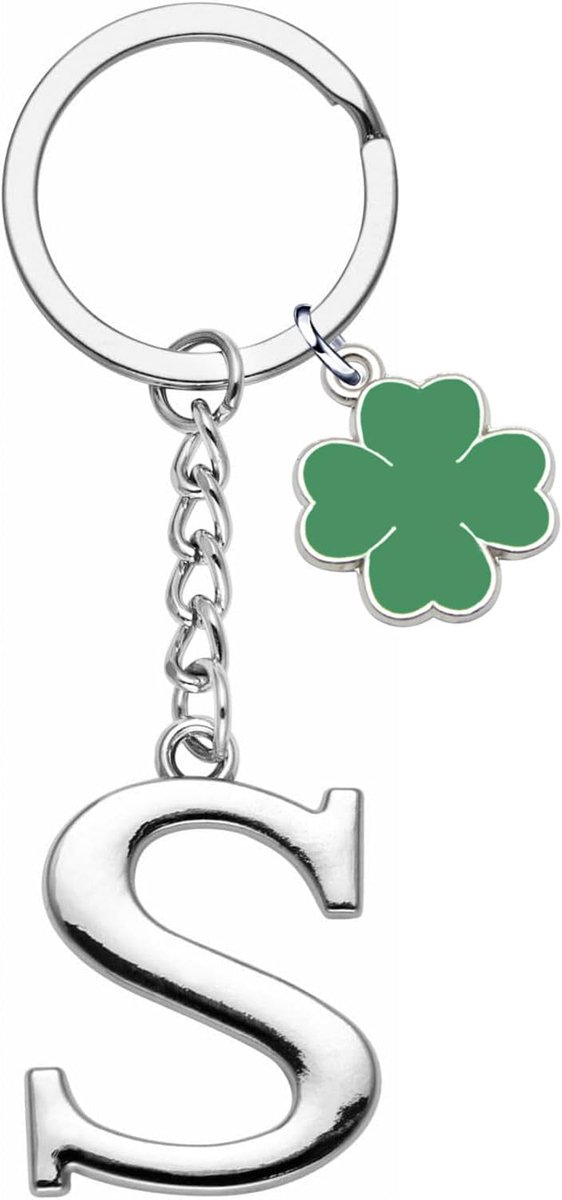 Letter initiaal hanger, sleutelhanger cadeau vrienden zussen vriendin, zilver A-Z 26 letter beginletter sleutelhanger - cadeau dames heren verjaardag, geluksbrenger sleutelhanger