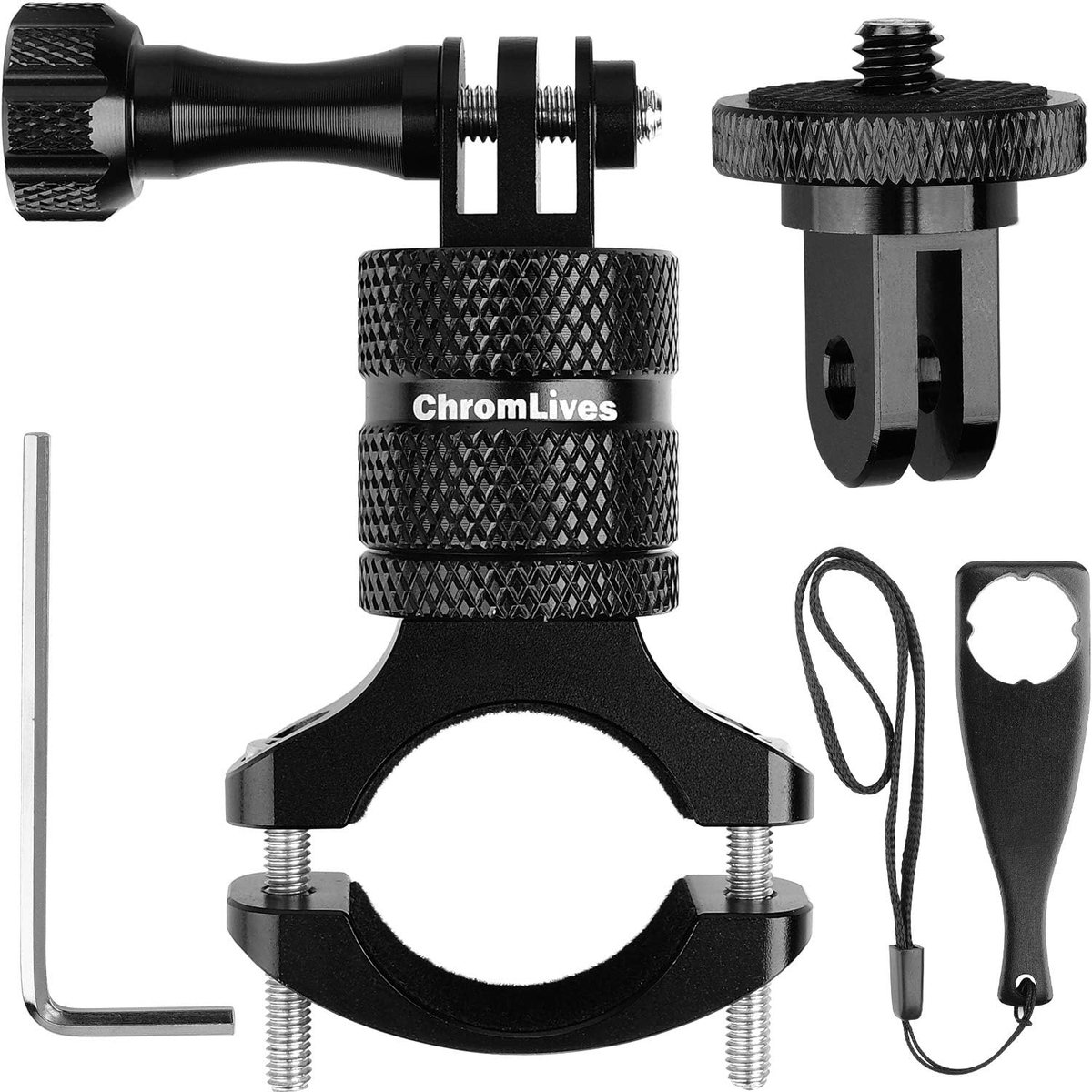 Fiets camera mount - universele stuurbeugel - metalen standaard - geschikt voor alle action cameras - accessoires voor BOBLOV D2 Mini Cam