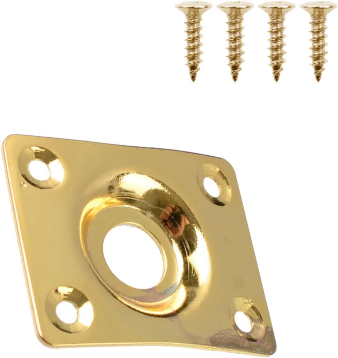 Gitaar jackplaat met schroeven, uitgang plug jack socket onderdelen voor gitaar en bas, goud