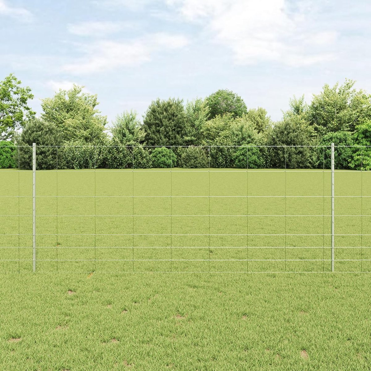 Hekpalen, 22 stuks, U-profiel, 100 cm, verzinkt staal, wilgenhek, 1 x 50 m, verzinkt staal, mobiele omheining, tuinhek voor tuin, binnenplaats, kippenhek, konijnenhok