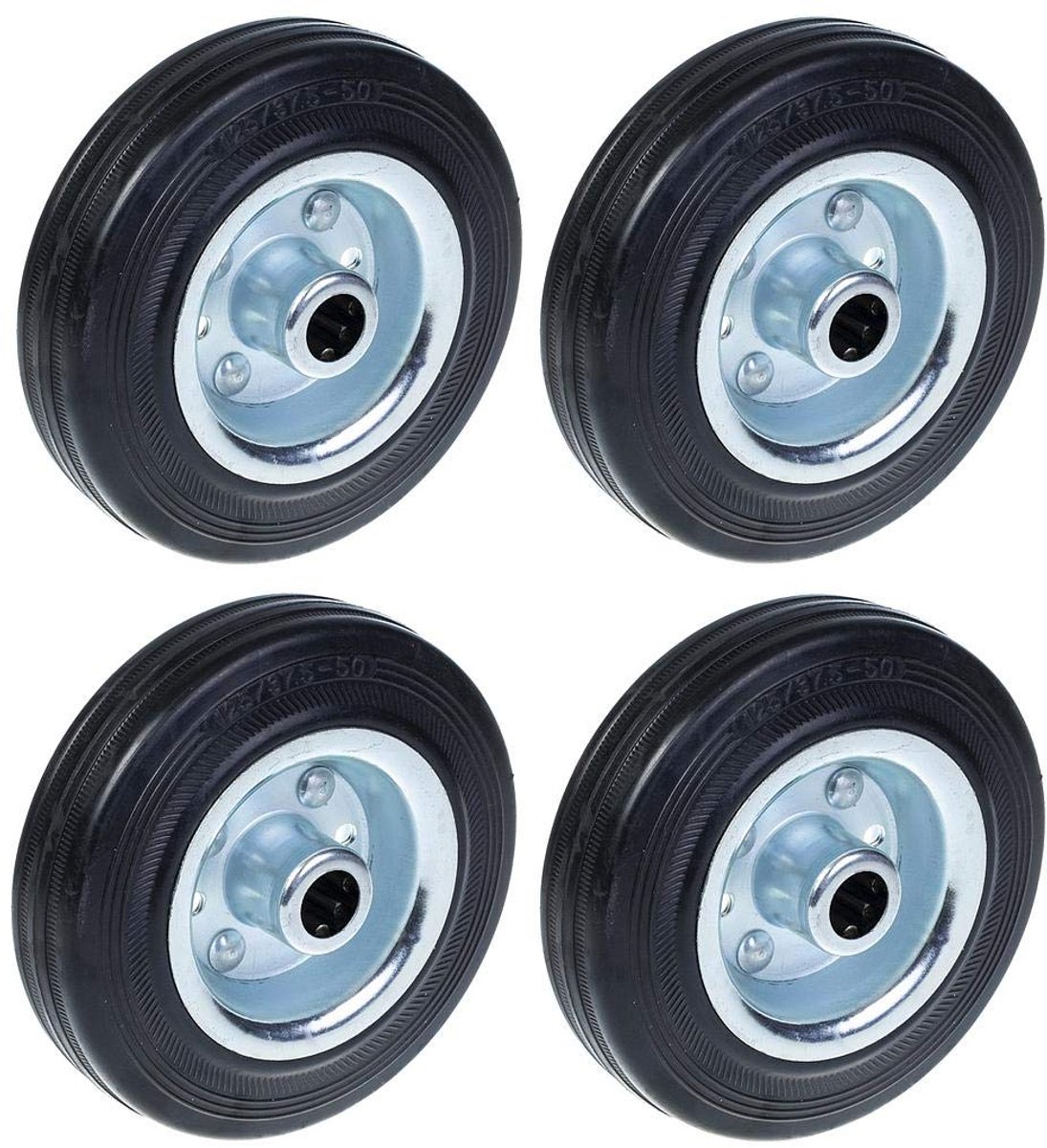 125mm 5" wielen rubber band met geperst staal centrum sterke 480kg, set van 4