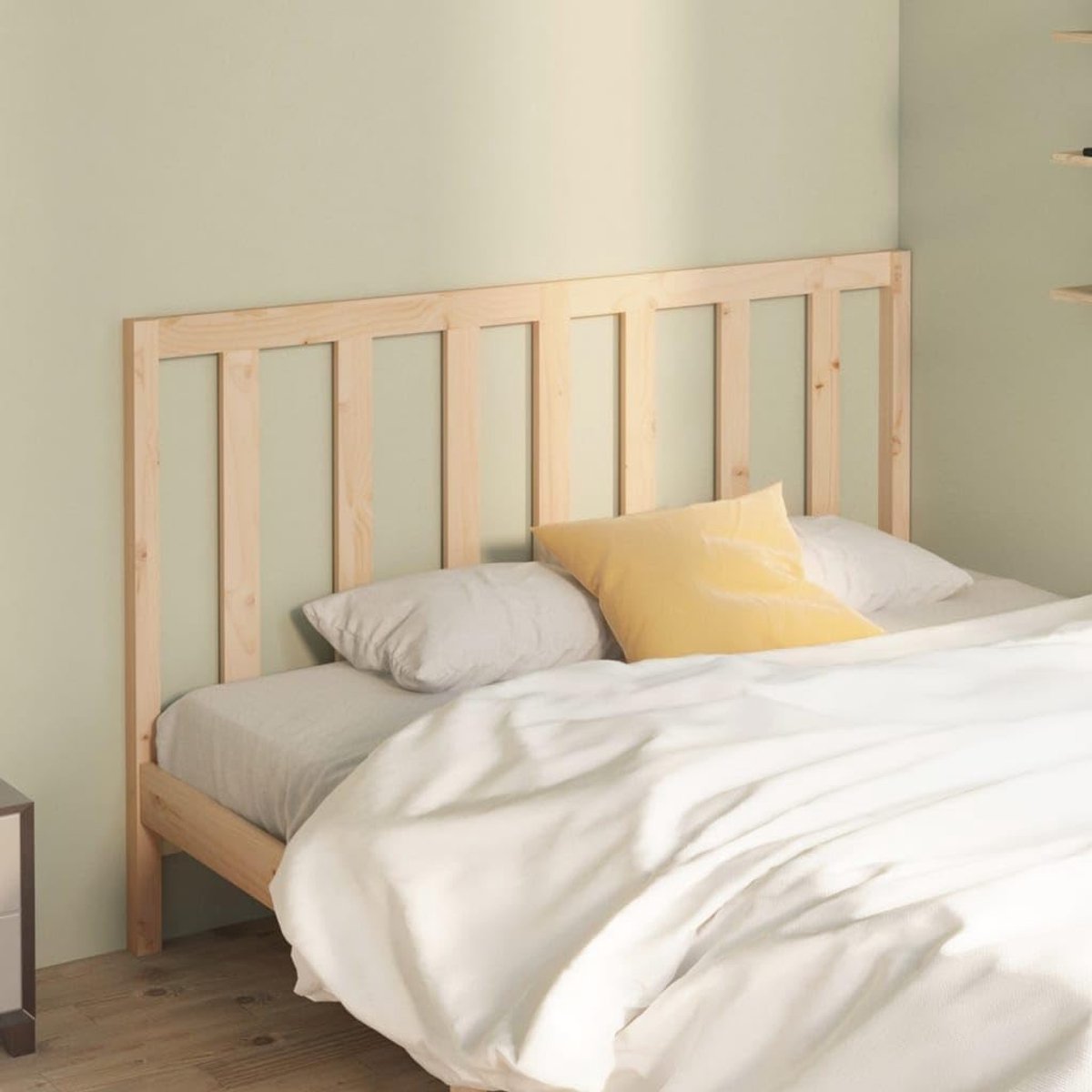 houten hoofdeinde, 141 x 4 x 100 cm, van grenenhout, voor bedden zonder hoofdeinde, modieus design en chique look voor je slaapkamer, rustieke grenenhoutlook