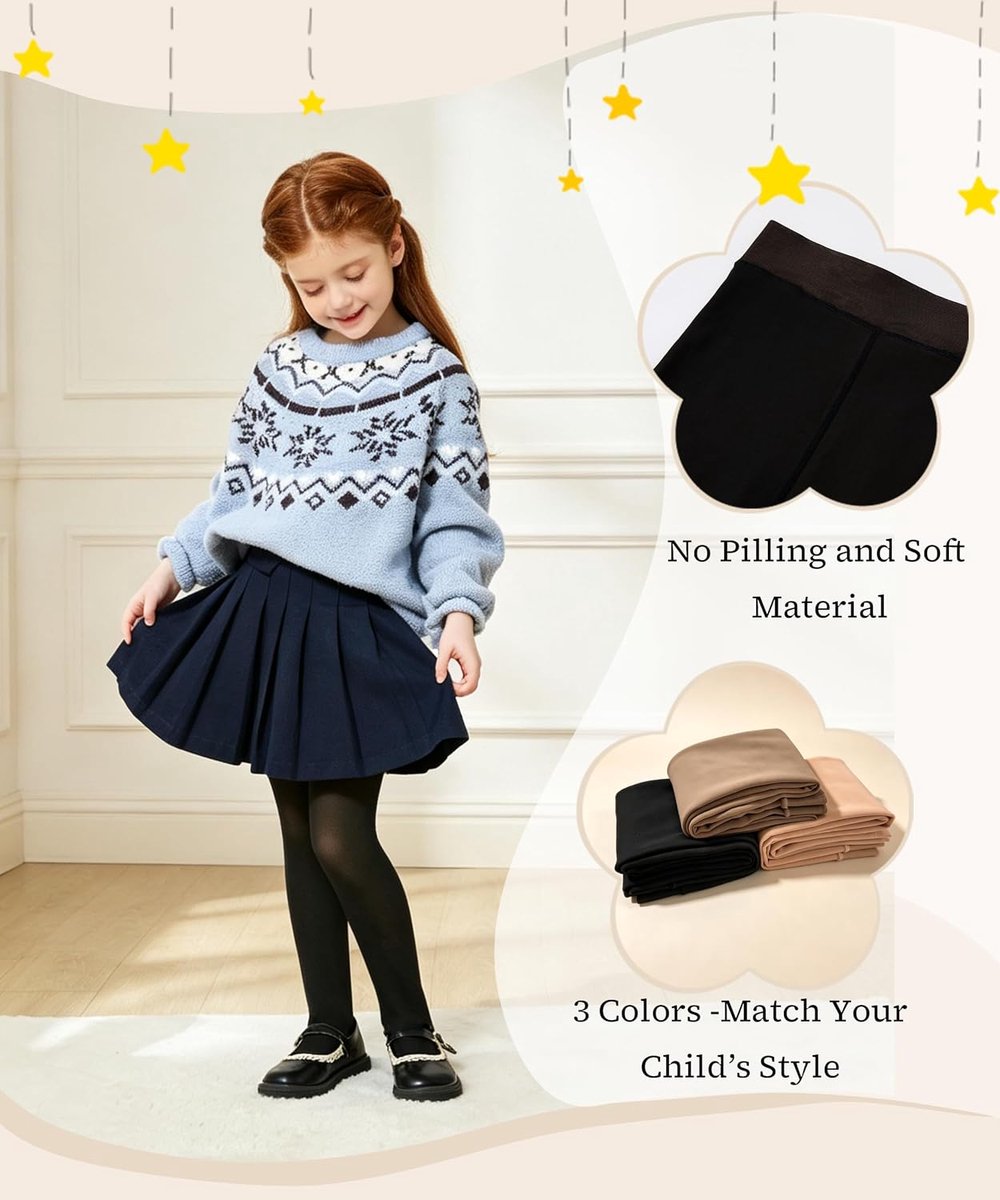 Maillots Meisjes Thermisch met Fleece Warm en Opaak