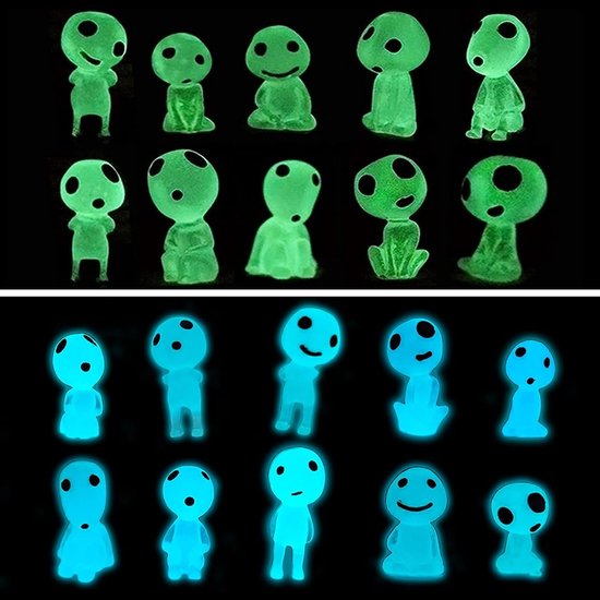 Elfen Figuren, set van 20 stuks Boom Elfen Prinses Mononoke, lichtgevende geestfiguren, Boom Elfen pop, lichtgevende tuindecoratie figuren Elfen, voor binnen buiten thuis tuin micro landschap — afbeelding 2
