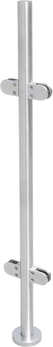 Roestvrij staal, balustrade met glazen houder, glazen leuning, balkon, palen, steun, trapleuning, trap, voor balkonleuning, atticareling (middelste kolom)