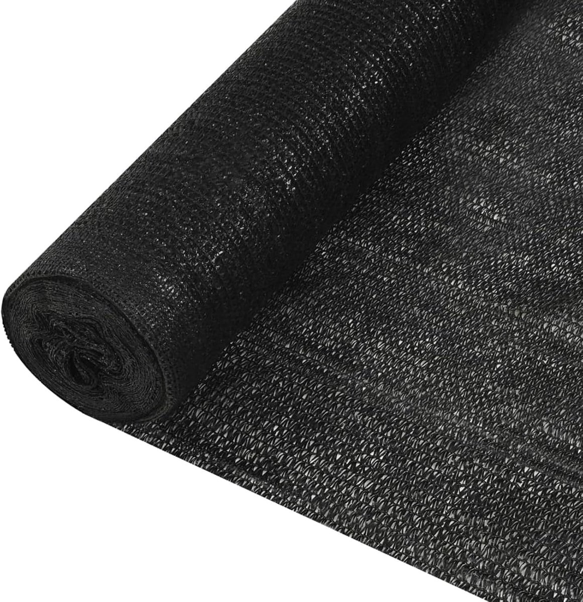 Hekscherm, zwart, 2 x 25 m, HDPE, 150 g/m², schaduw, hittebescherming, inkijkbescherming voor planten, terras, balkon